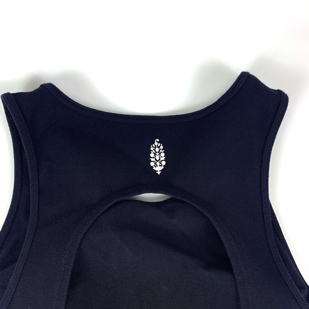 Free People Movement So Simple Dress Sz M Black Sleeveless Back Cut Out Side Sli - Picture 4 of 14